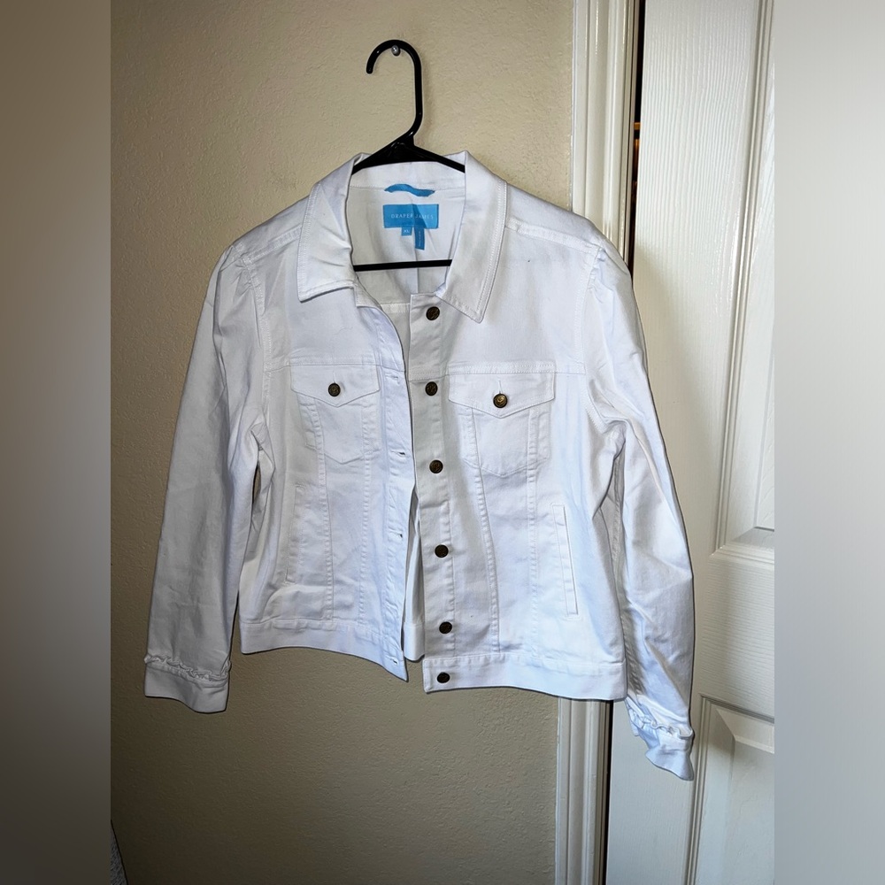 Draper James White Denim Jean Jacket Classic Style